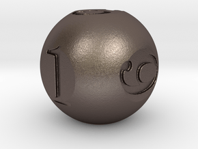 Sphere Dice in Polished Bronzed Silver Steel