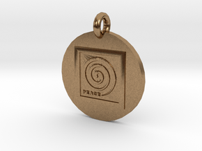 Peace Spiral B2 Pendant in Natural Brass