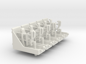 Five 1/16 30 cal' Ammo Box Mounts. in White Natural Versatile Plastic