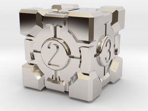 Companion Cube Dice in Platinum