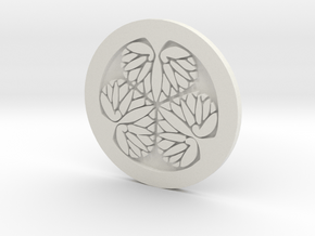 Tokugawa clan Coaster in White Natural Versatile Plastic: Large