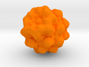 Mandelbulb in Orange Processed Versatile Plastic