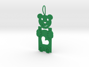 Teddy And Heart in Green Processed Versatile Plastic