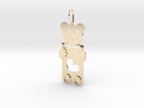 Teddy And Heart in 14k Gold Plated Brass