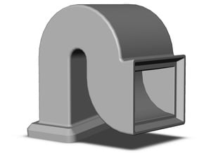 Box Car Ventilator - Rectangular Inlet and Duct in Smooth Fine Detail Plastic