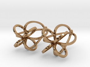 Finials - Pair of Earrings in Metal in Polished Brass