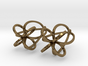 Finials - Pair of Earrings in Metal in Polished Bronze
