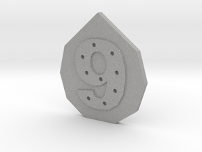 9-hole, Number 9, 9 Sided Button in Aluminum