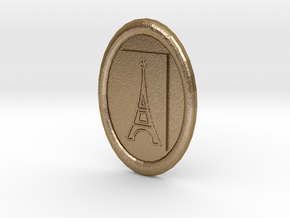 Oval Eiffel Tower Button in Polished Gold Steel