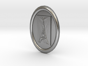 Oval Eiffel Tower Button in Natural Silver