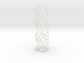 Curved Wire Spiral Square Shape L in White Natural Versatile Plastic