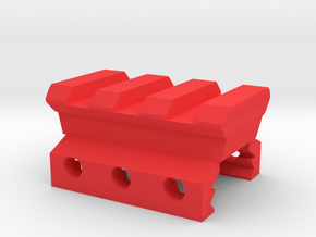 Nerf Rival to Picatinny Adapter (3 Slots) in Red Processed Versatile Plastic