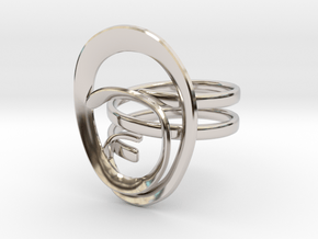 Anello Conchiglia Ring Shell in Rhodium Plated Brass: 7.5 / 55.5