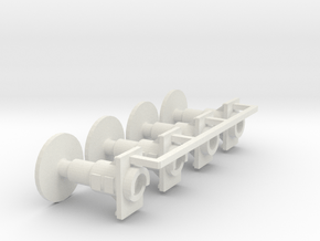 7mm Oleo Wagon Buffer set X4 in White Natural Versatile Plastic