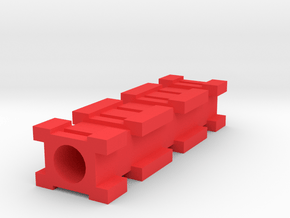 Back-to-Back Nerf Rails Adapter (3 Slots) in Red Processed Versatile Plastic