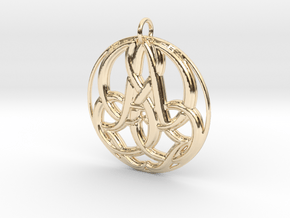 Monogram Initials JJA Pendant in 14K Yellow Gold