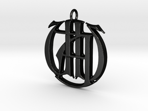 Monogram Initials UUA Pendant in Matte Black Steel