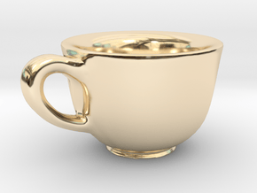 Teacup Bracelet Charm in 14k Gold Plated Brass
