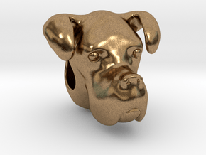 Boxer Dog Bracelet Charm in Natural Brass