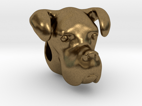 Boxer Dog Bracelet Charm in Natural Bronze