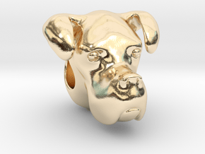 Boxer Dog Bracelet Charm in 14k Gold Plated Brass