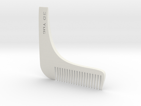 Beard Comb in White Natural Versatile Plastic: Small