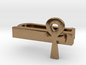 Ankh Tie Clip in Natural Brass: Small