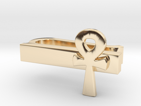 Ankh Tie Clip in 14k Gold Plated Brass: Small