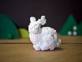 Geodesic Bunny in White Natural Versatile Plastic