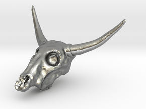Cow skull in Natural Silver