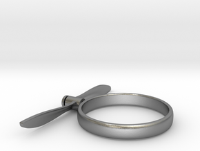 Plane propeller ring in Natural Silver (Interlocking Parts): 8 / 56.75