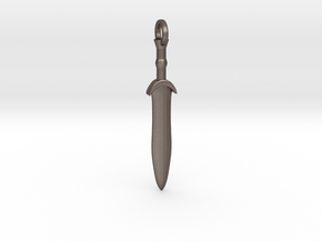 Lakonia Sword Pendant/Keychain in Polished Bronzed Silver Steel