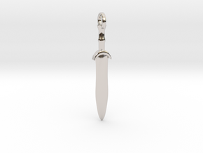 Lakonia Sword Pendant/Keychain in Rhodium Plated Brass