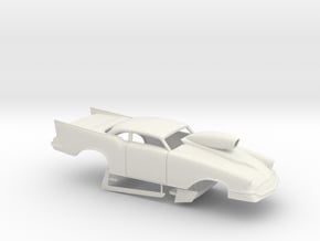 1/12 57 Chevy Pro Mod W Scoop in White Natural Versatile Plastic