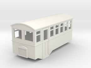 1/80 4 wheel railcar in White Natural Versatile Plastic