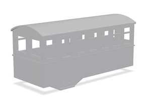 1/80 4 wheel railcar trailer in Tan Fine Detail Plastic