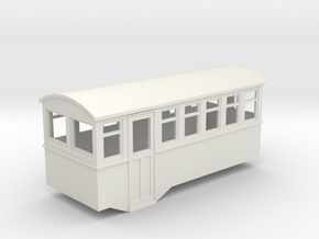 1/80 4 wheel railcar trailer in White Natural Versatile Plastic