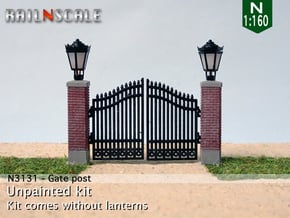 Gate post (N 1:160 - TT 1:120) in Gray Fine Detail Plastic