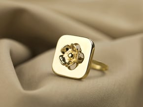 Blossom Ring in Polished Brass