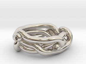 Noodle Ring in Rhodium Plated Brass