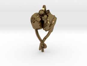 Artificial Heart Pendant! in Polished Bronze