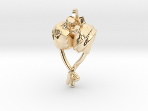 Artificial Heart Pendant! in 14K Yellow Gold
