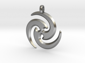 Tribal Maori Symbolic Pendant in Natural Silver