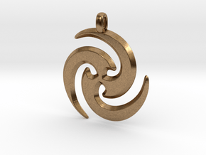 Tribal Maori Symbolic Pendant in Natural Brass