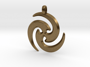 Tribal Maori Symbolic Pendant in Natural Bronze