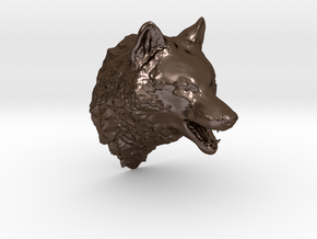 Woolf head in Polished Bronze Steel
