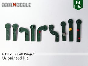 9 Hole Minigolf (N 1:160) in Gray Fine Detail Plastic