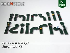 18 Hole Minigolf (N 1:160) in Smooth Fine Detail Plastic