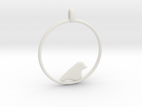 Little Bird Symbolic Pendant  in White Natural Versatile Plastic
