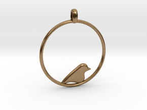 Little Bird Symbolic Pendant  in Natural Brass